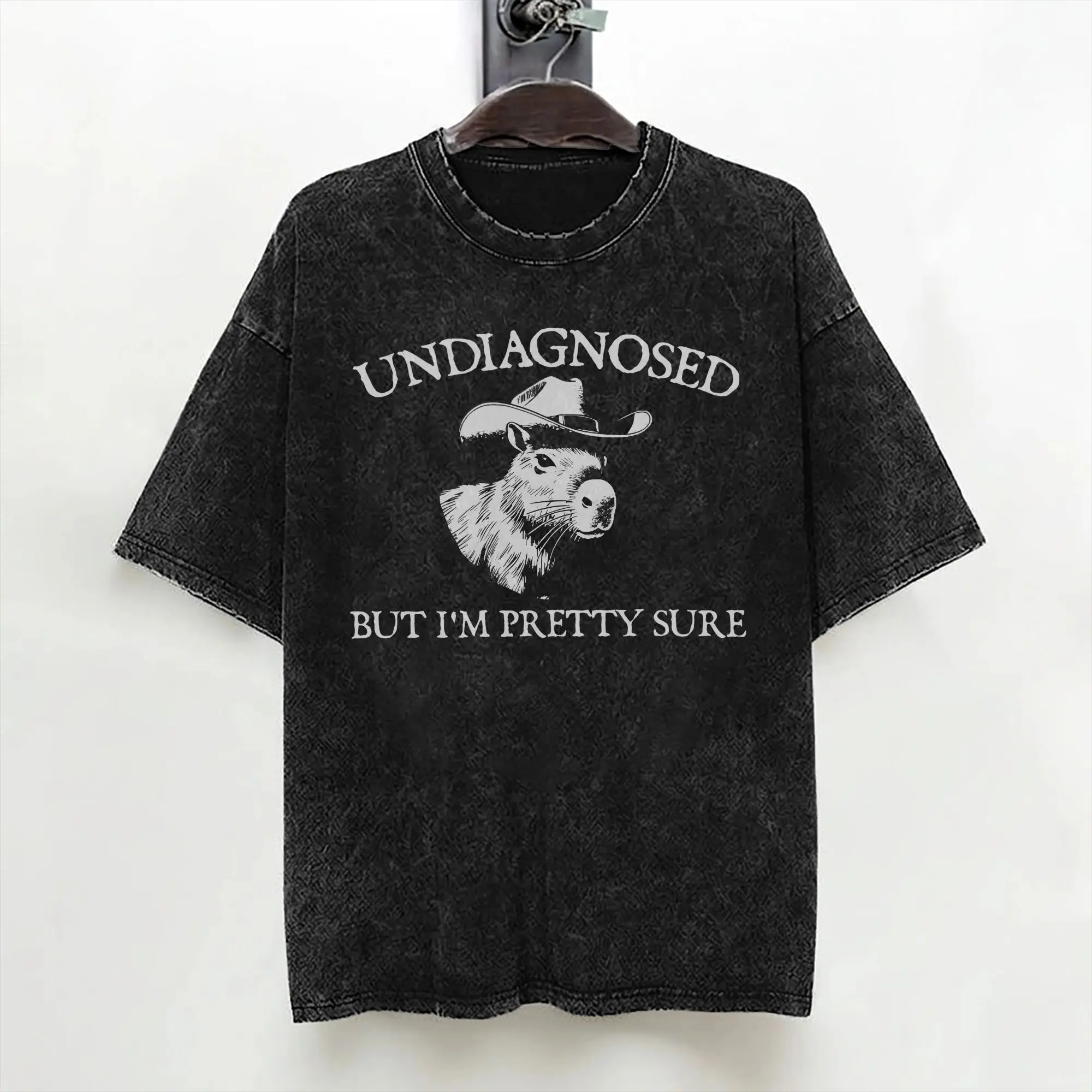 Undiagnosed But I'm Pretty Sure Washed T Shirt Streetwear Hip Hop Fashion T-Shirts  Tee Shirt for Men Women 100% Cotton Oversize