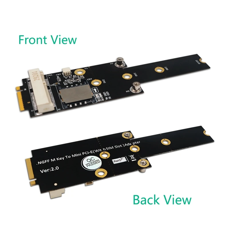 Mini PCI-E To M.2(NGFF ) Key M Adapter With SIM Card Slot For Wifi/WWAN/LTE Module