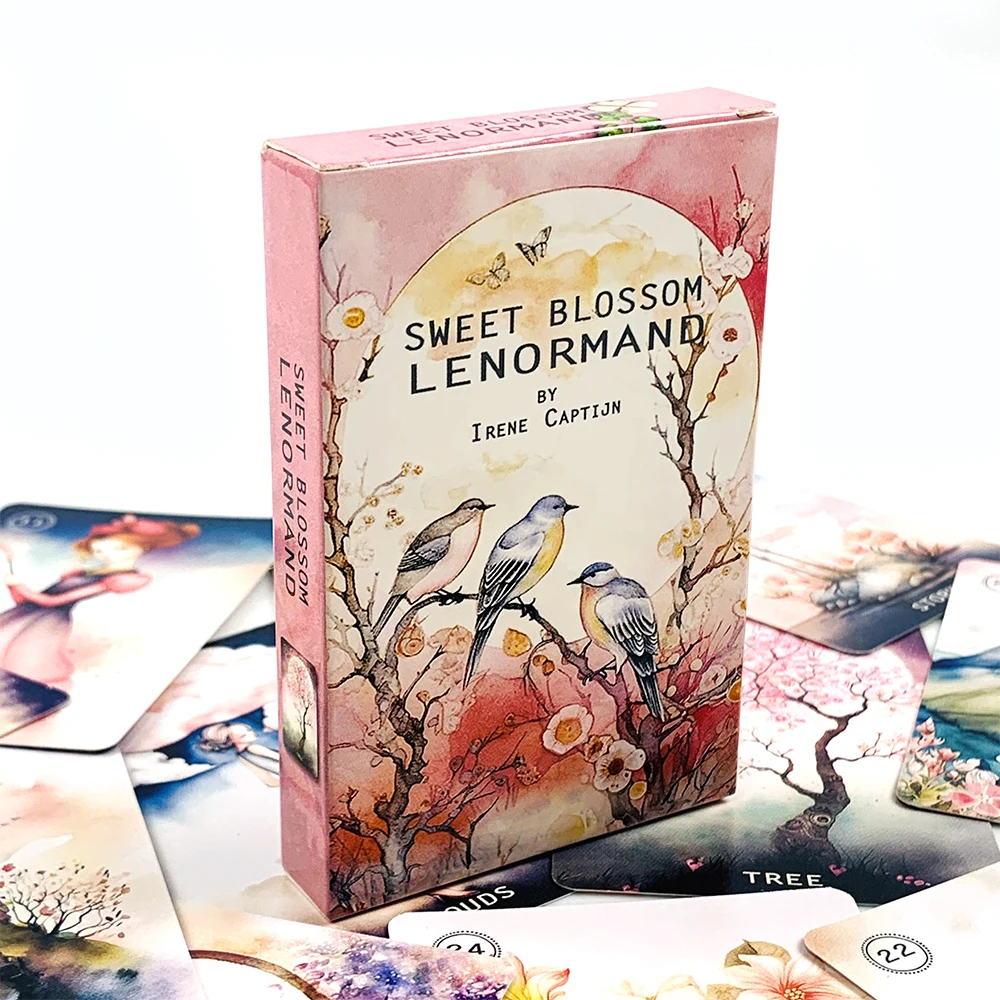 

Колода карт Таро Ленорман Sweet Blossom, 38 карт для предсказаний судьбы, семейных вечеринок, духовного наставления и для коллекционеров.