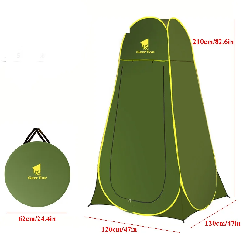 Imagem -02 - Portable Camping Bathing Tent wc Mudando Shed Warm Beach Outdoor Pop up Auto-condução Construção Rápida Upf50 Mais Protetor Solar