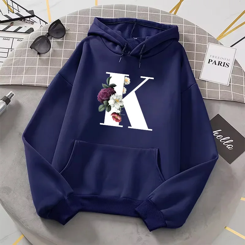 Heiße Verkäufe Herren Hoodies Casual Brief A-Z Druck Sweatshirts Sportswear Outdoor Sport Jogging Herren Kleidung Marineblau Tops