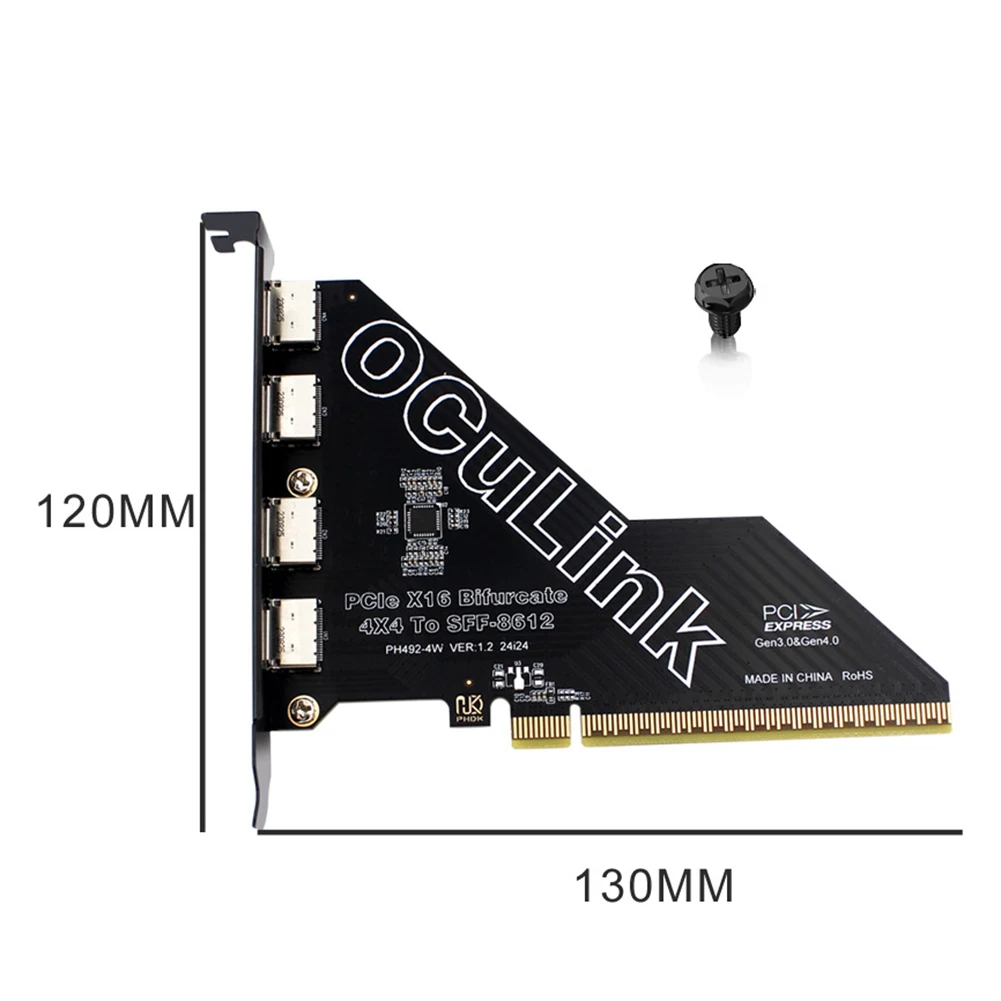 1 PC PCIe X16 To SFF 8611&8612 Adapter Card PCIE 16x To Oculink SFF-8612 & 861 Adapter PCle4.0 PCIe 4.0 X16 To Oculink Adapter