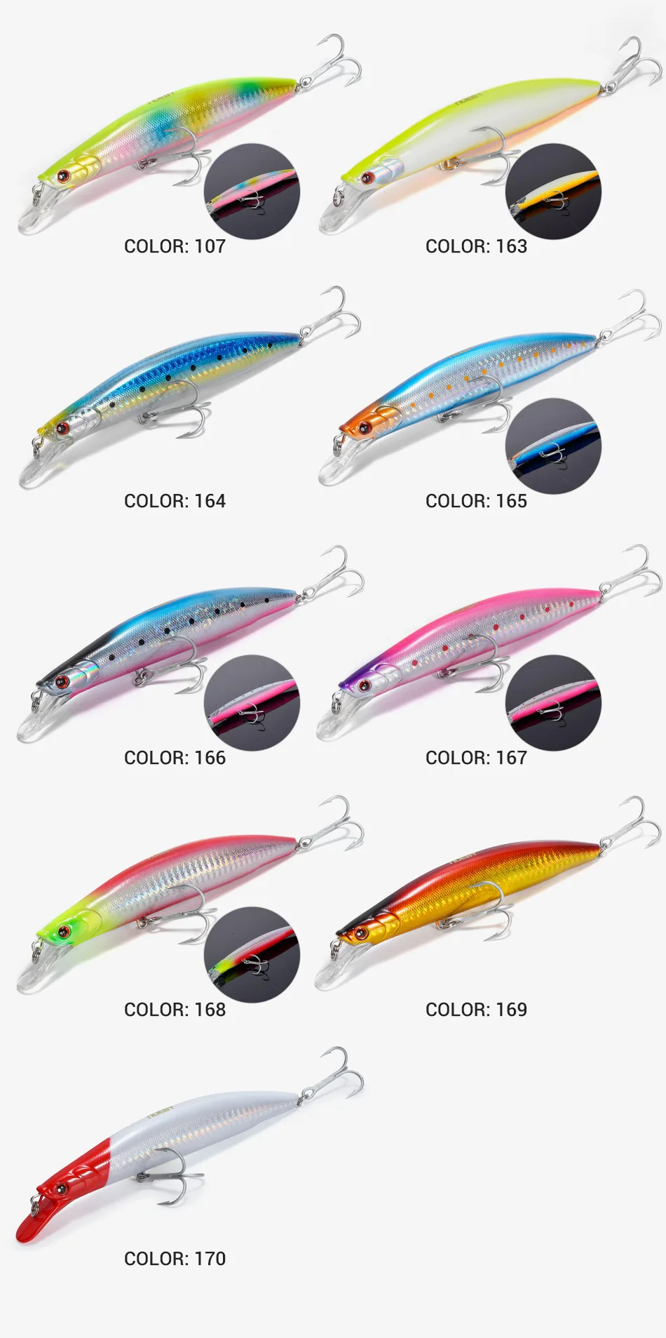 NOEBY Rocky Suspending Minnow Jerkbait 135mm 30g Weitwurf-Hardbait für Meerbarsch und Salzwasserfischen – Detail 5