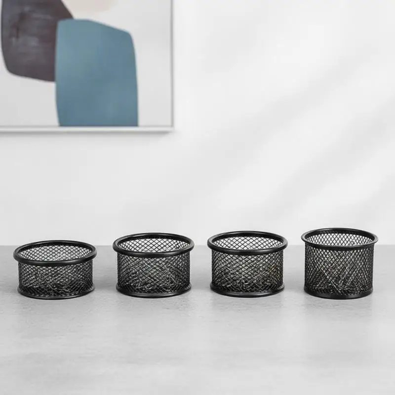 Paper Clip Holder Mesh Metal Desk Organizer For Office Supplies Paper Clips Binder Clips Small Items Dry Ventilated Storage