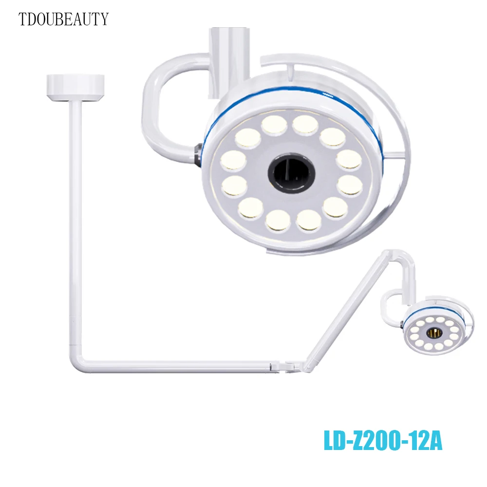 TDOUBEAUTY 36W LD-Z200-12A Ceiling Mounted LED Surgical Medical Exam Light Shadowless Lamp Animal Office Treatment Lighting