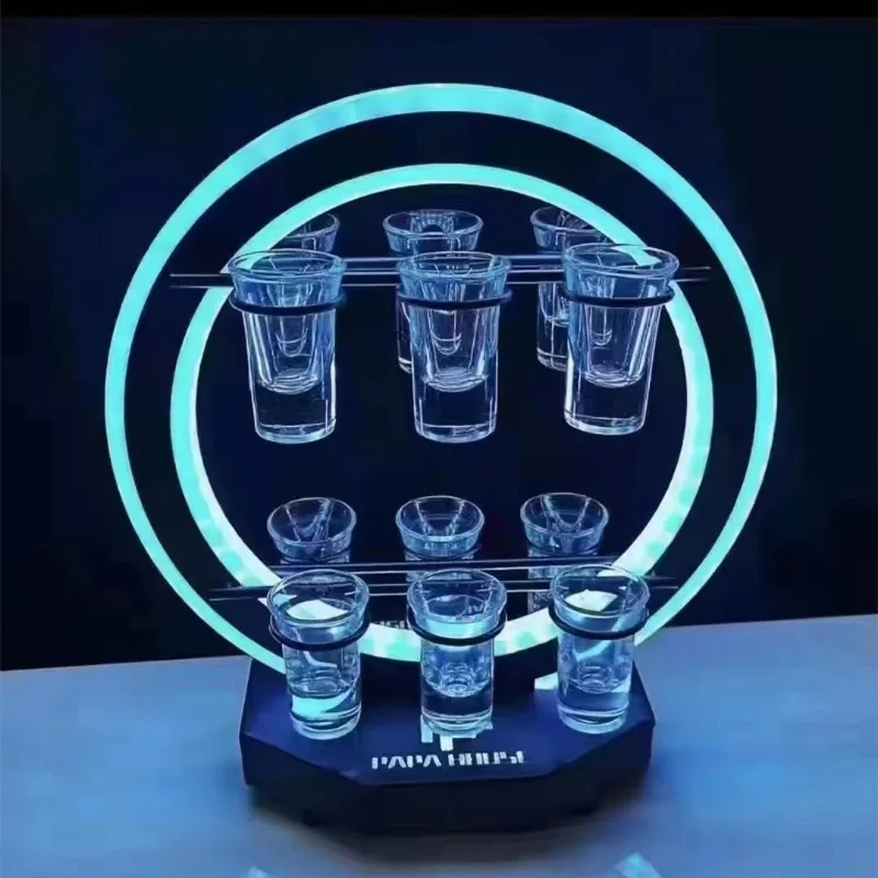 Bar KTV Customized Luminous Cocktail Holder LED Heart 520 Bullet Cup Holder Foreign Wine Holder Wine Tower One Mouth Cup Holder