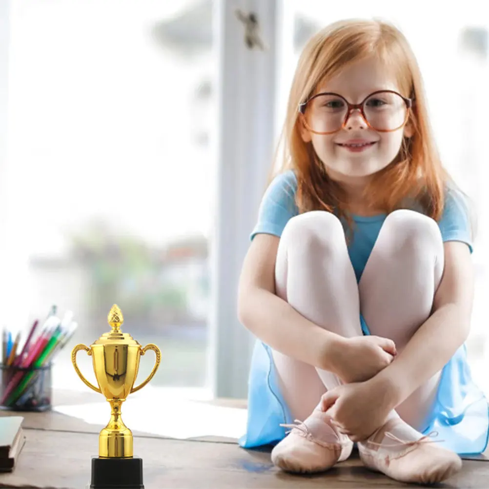 

1Pcs Kids Trophy Cup Plastic Gold Award Trophy for Parent Child Games Classroom Rewards Sports Banquets Track and Field Day