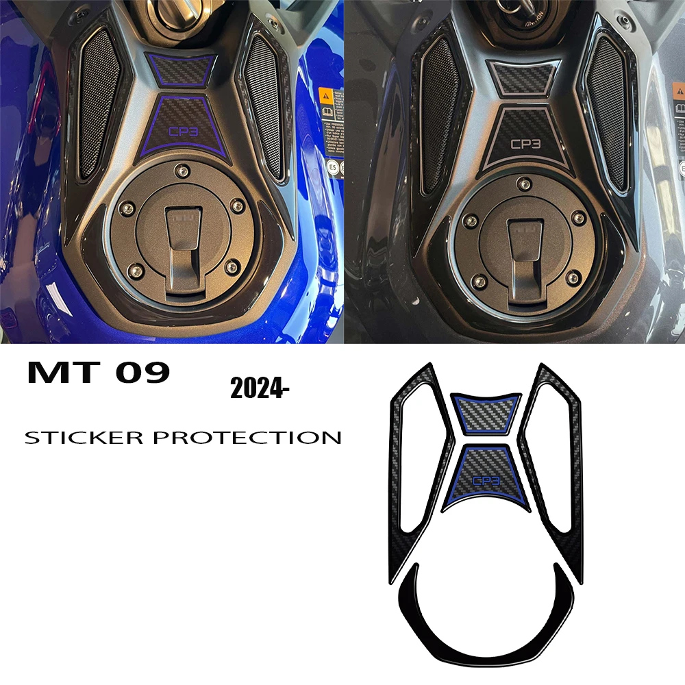 

3D наклейка из смолы, аксессуары для мотоциклов, защитная наклейка на топливный бак, водонепроницаемая защита от царапин для MT09 MT-09 2024 2025 Blue-SP