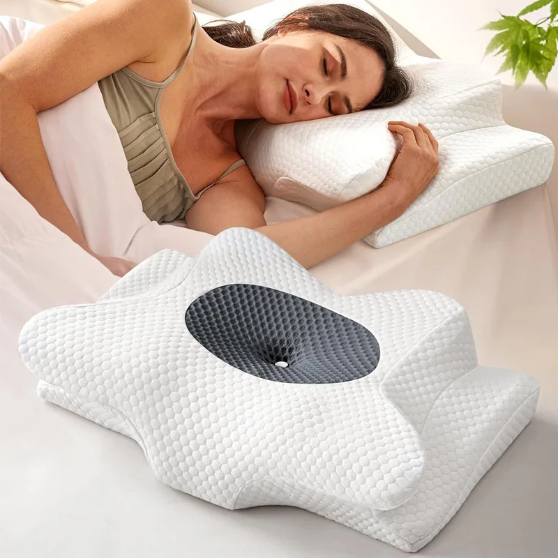 

Pillow Ergonomic Memory Foam Pillows Butterfly Shaped Relaxing Cervical Slow Rebound Neck Pain Relief Sleeping Orthopedic Beding