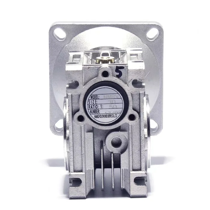Speed worm reducer RV030 60*60 DC motor gearbox Input 9mm Output 14mm 5:1-80:1 Worm Gearbox Speed Reducer for NEMA 23 Motor
