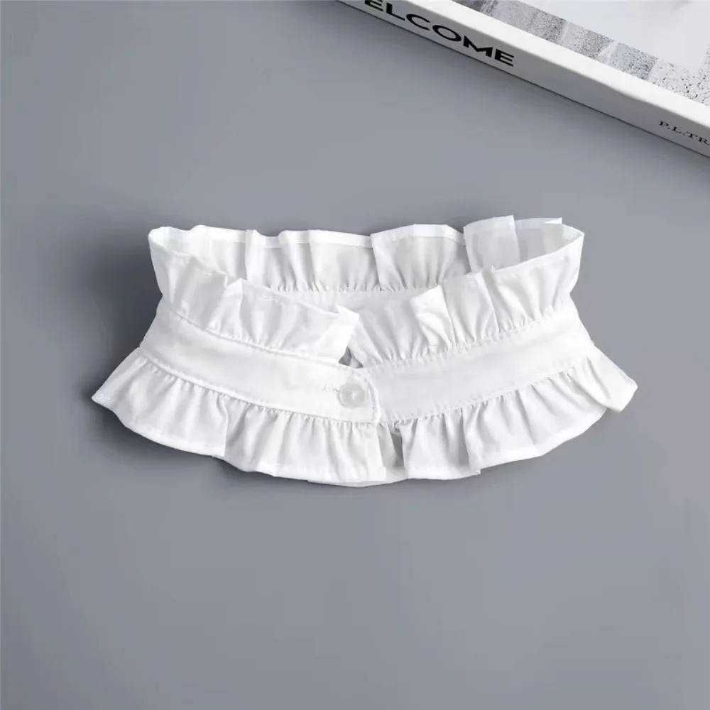 Pleated Ruffled Detachable Collar Polyester Black White False Blouse Collar Soft Lightweight Stand Collar Decorative Neck Ruff