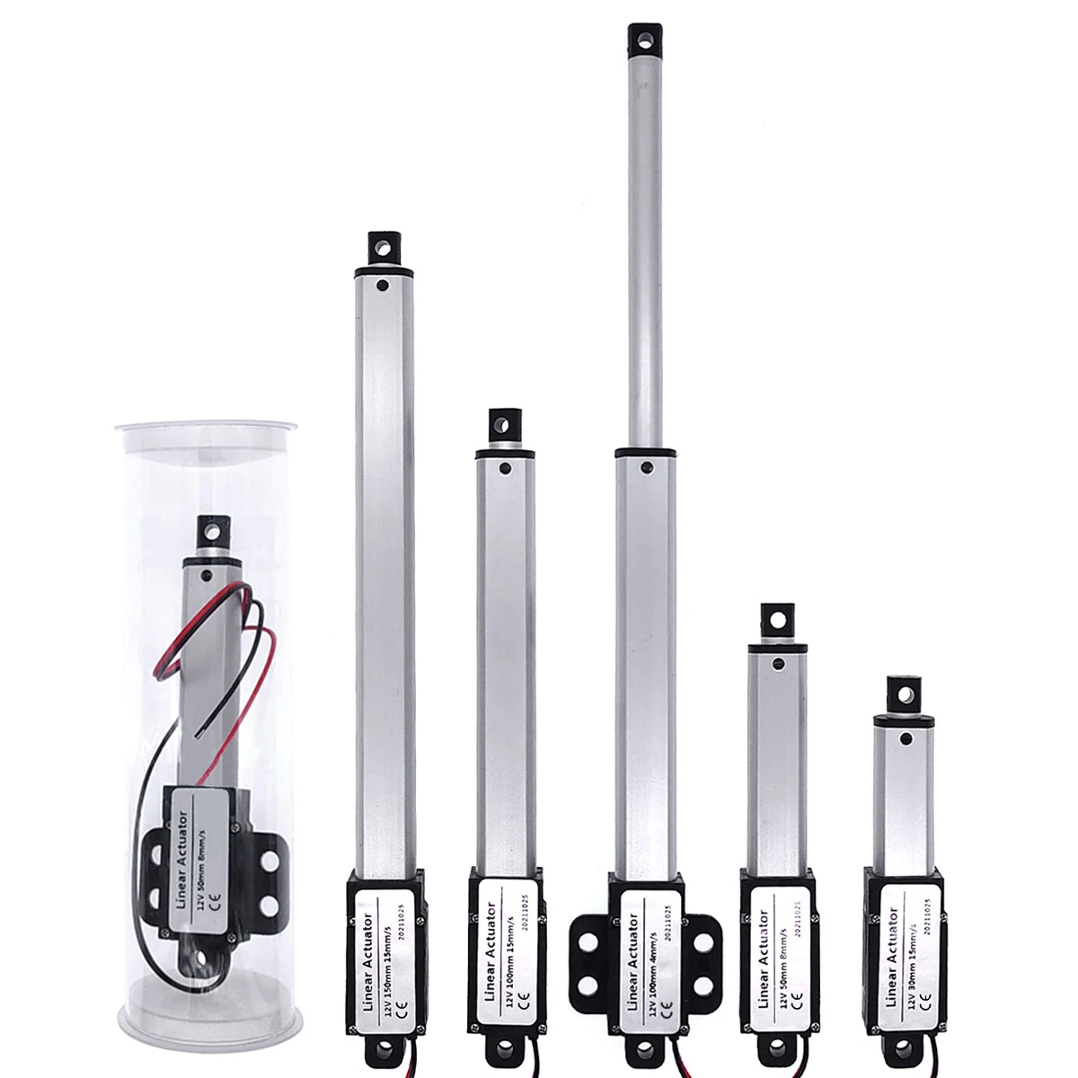 Actuador lineal eléctrico Mirco con soportes, controlador de Motor Mini, varilla de empuje eléctrica, Putter, 30N, 60N, 100N, 150N, 100mm, DC12V