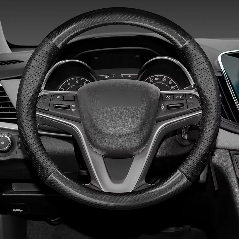 Car Anti Slip Carbon Fiber Leather Steering Wheel Cover For Mercedes-Benz A B C E S V R-Class C43 CLA GLA GLB GLC GLK SLK SL