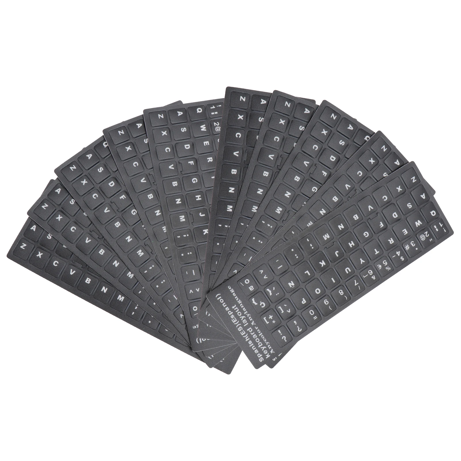 

10Pcs Spanish Language Keyboard Stickers Universal Convenient Keyboard Protector Pc Layout Replacement Stickers for Laptop