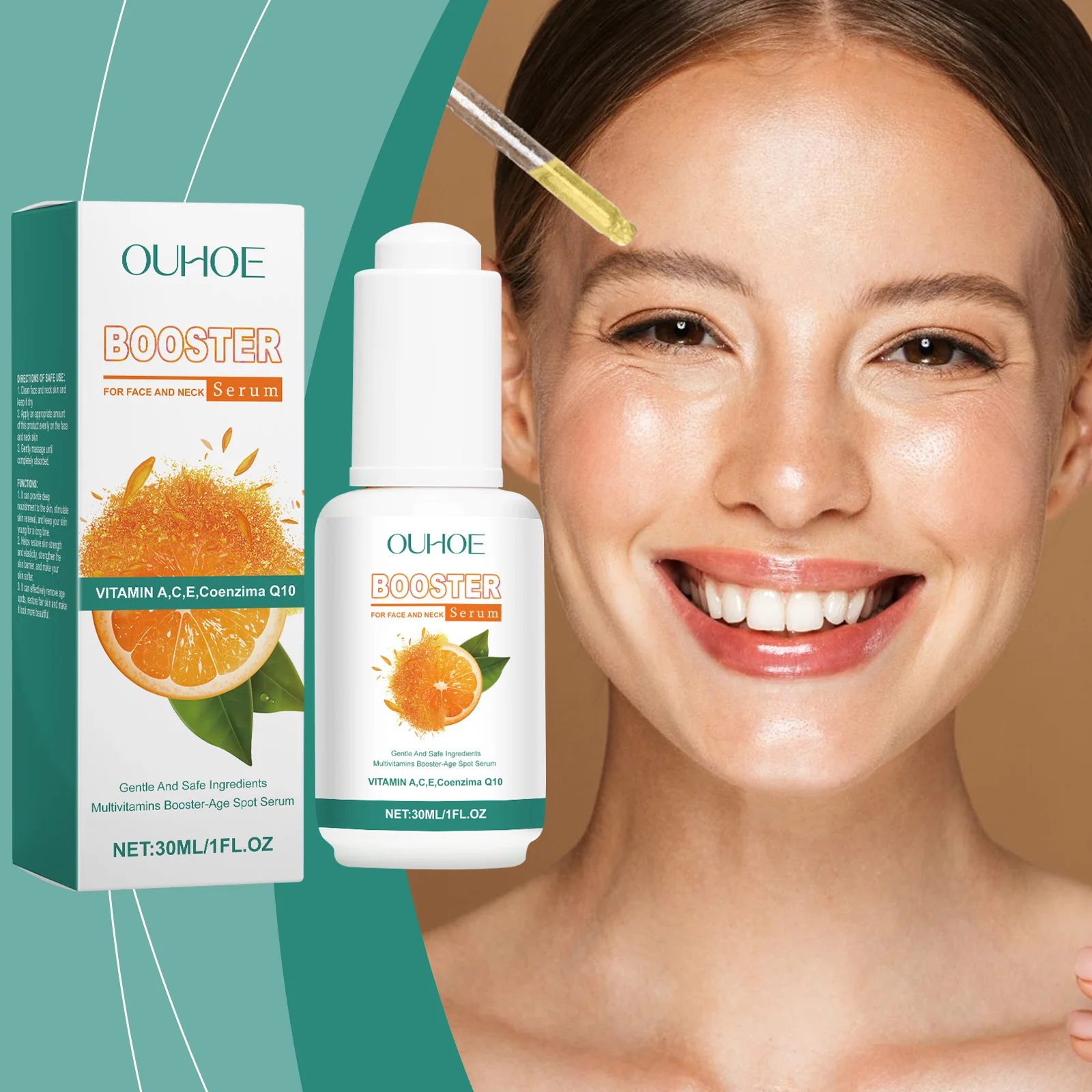 Face Serum Moisturizing Brightning Vitamin C Orange Extract Facial Serum Deep Moisturizer Skin Care Hydrating Nourishing 30ml