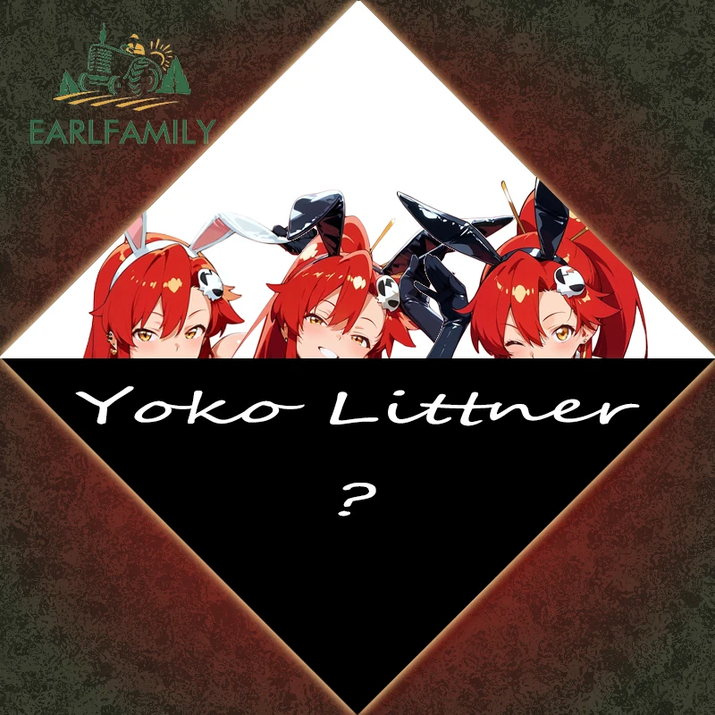 

EARLFAMILY Rabbit Girl Yoko Littner Car Stickers Vinyl Car Wrap Anime Bunny Decal Waterproof Scratch-Proof for JDM SUV Car Label
