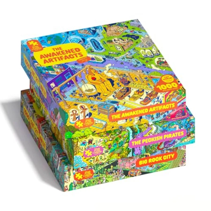 

Magic Puzzles 3-Pack Series Four Big Rock City, The Awakened Artifacts, The Peckish Pirates 1000-Piece Jigsaw Puzzles from The