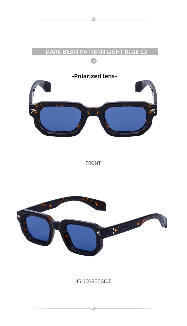 Polarisierte quadratische Sonnenbrille für Herren 2026 – Luxus-Designer-Neuheit, modische rechteckige Sonnenbrille für Damen, Fahrerbrille, Eyewear – Detail 15