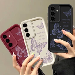 Butterfly Case For Samsung Galaxy S24 S23 S22 Ultra S21 S20 FE A55 A14 A34 A15 A25 A35 A52 A56 A54 5G S25 Ultra Silicone Cover