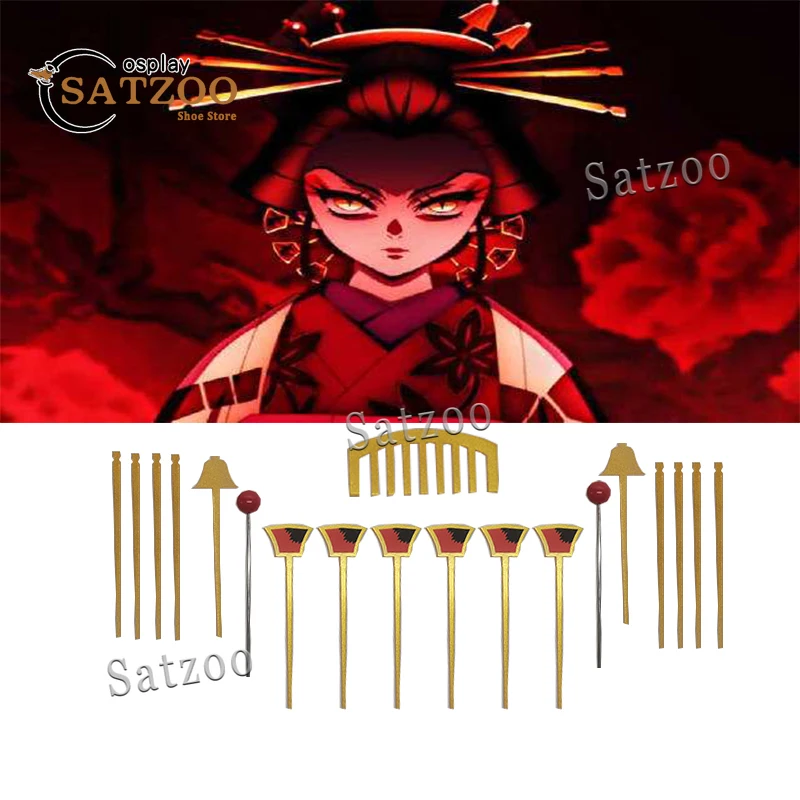 Ume Daki 19pcs/set Daki Cosplay Kanzashi Hairpin Hair Clip Japanese Kabuki Dress Up Kimono Hairpin