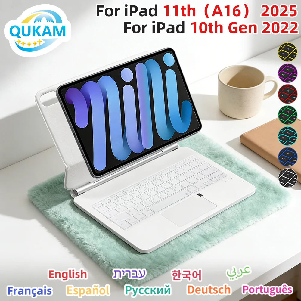 

2026 New Magic Keyboard for iPad 11th 10th 9th 8th Gen Air 6 5 4 Pro 11 12.9 13 Bluetooth Wireless Keyboard Touchpad Smart Case
