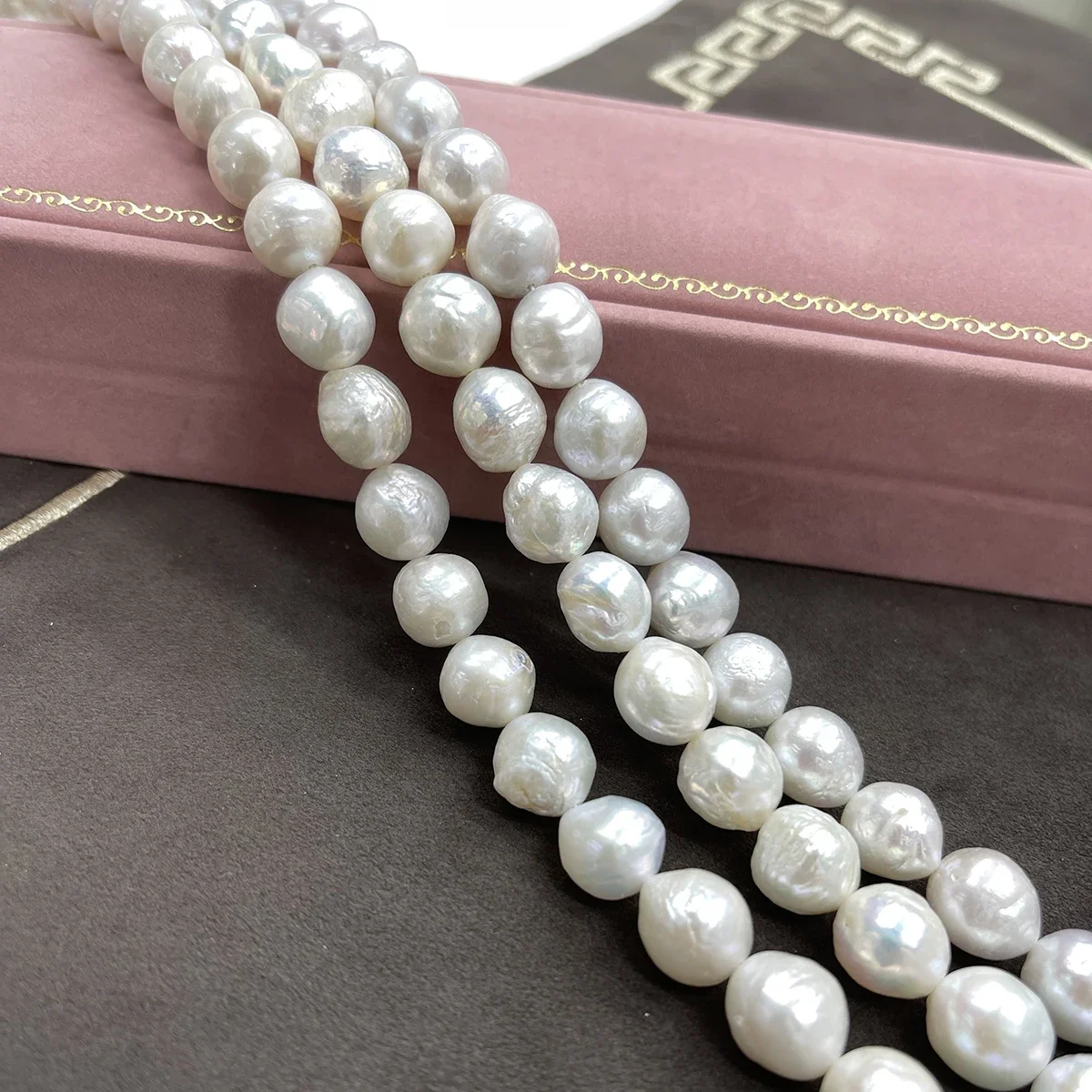 10-11mm Wrinkled Natural Freshwater Pearls Strand Loose Spacer Beads DIY Jewelry Making for Necklace Bracelet Accessories