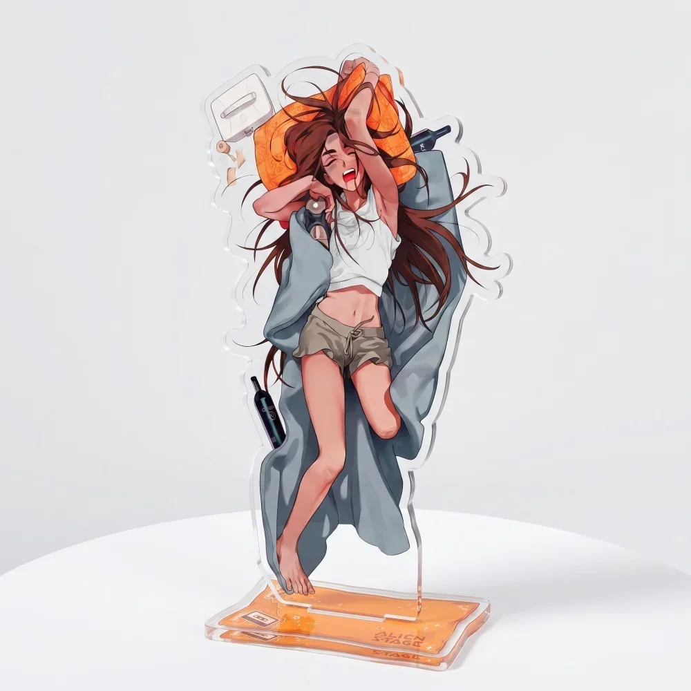 Game Alien Stage 15CM Acrylic Stand Keychain Mizi Sua Ivan Sleep Lazy Daily Style Character Anime Fan Collectible Desktop Decor