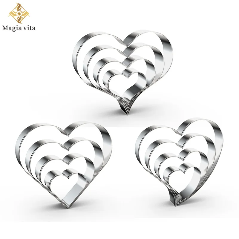 

DIY Heart Love Stainless Steel Cookie Cutter Mould Biscuit Mold Fondant Pastry Cake Decorating Baking Tools Kitchen Bakeware