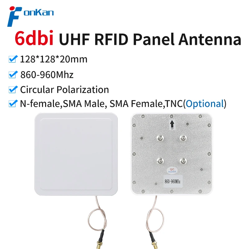 128x128x20mm 6dBi UHF RFID Antenna 860Mhz 960Mhz Support Passive RFID UHF Reader