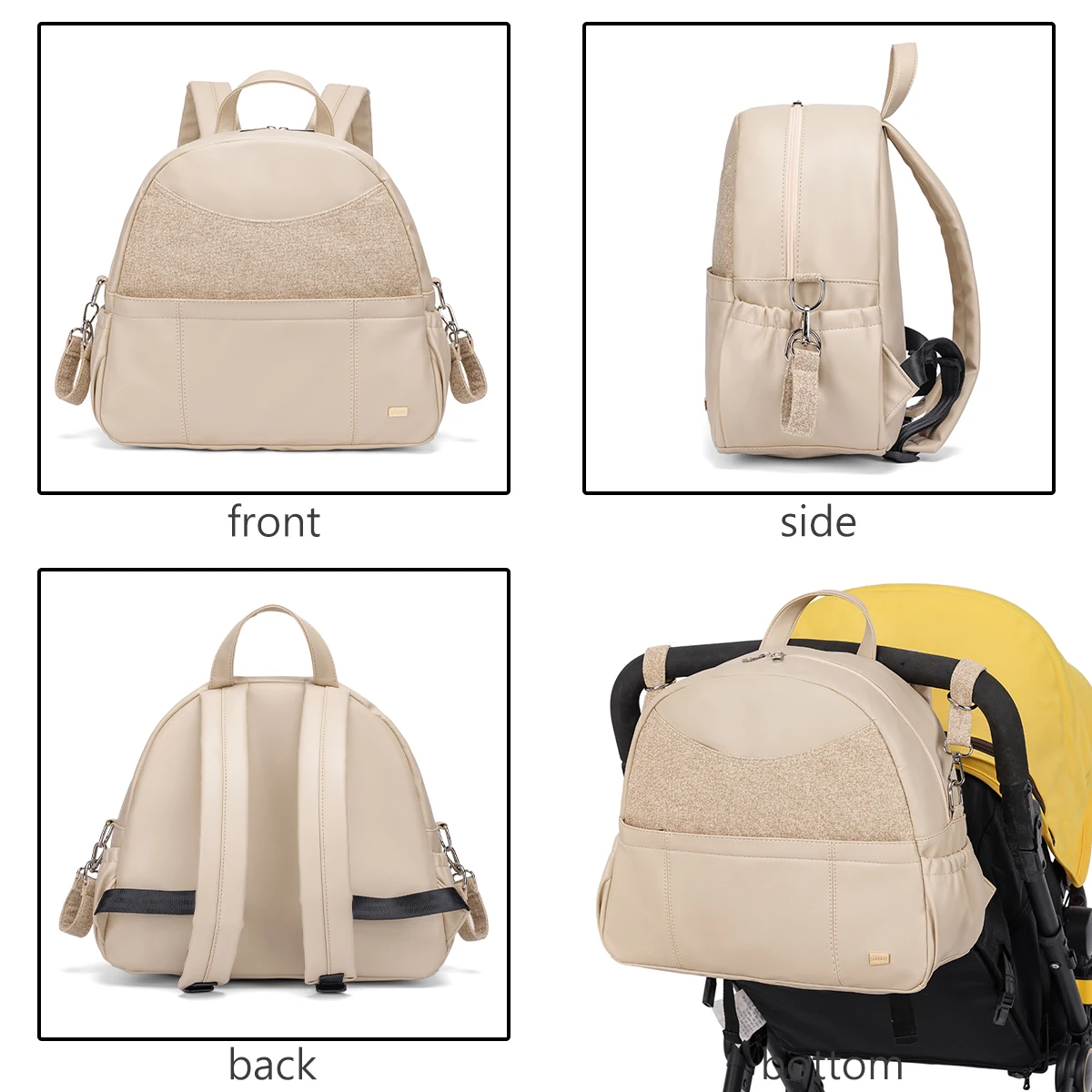 حقيبة ظهر Soboba Diaper للنساء ذات سعة كبيرة ومتعددة الوظائف لتغيير الحفاض مع شريطين يمكن تعليقه على عربة الأطفال