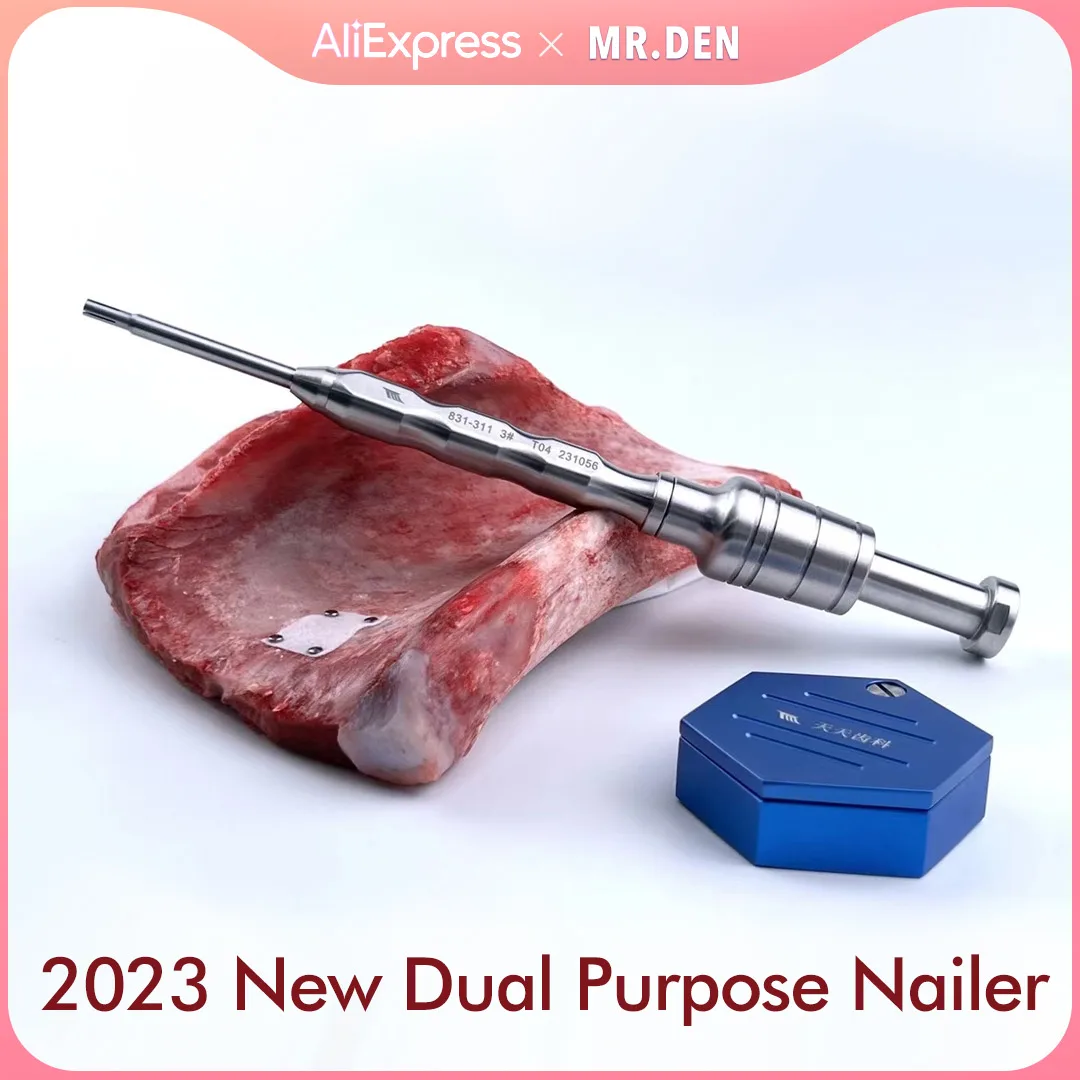 MR DEN 2023 New Dental Implant Instruments Automatic Manual Dual Nail Guns Ejector/Knocker Straight head Elbow