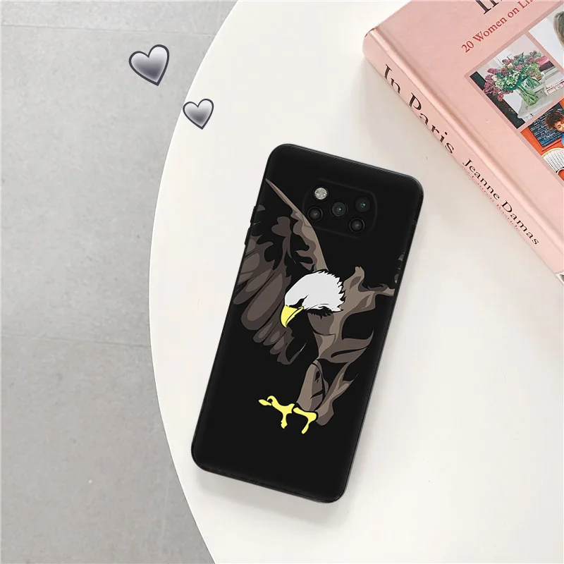 Phone Case for Xiaomi Poco F5 F4 F3 F1 C40 C50 C51 M5 M5S M4 M3 X3 X4 X5 Pro GT NFC Soaring Eagle Soft Shell Black Cases Cover