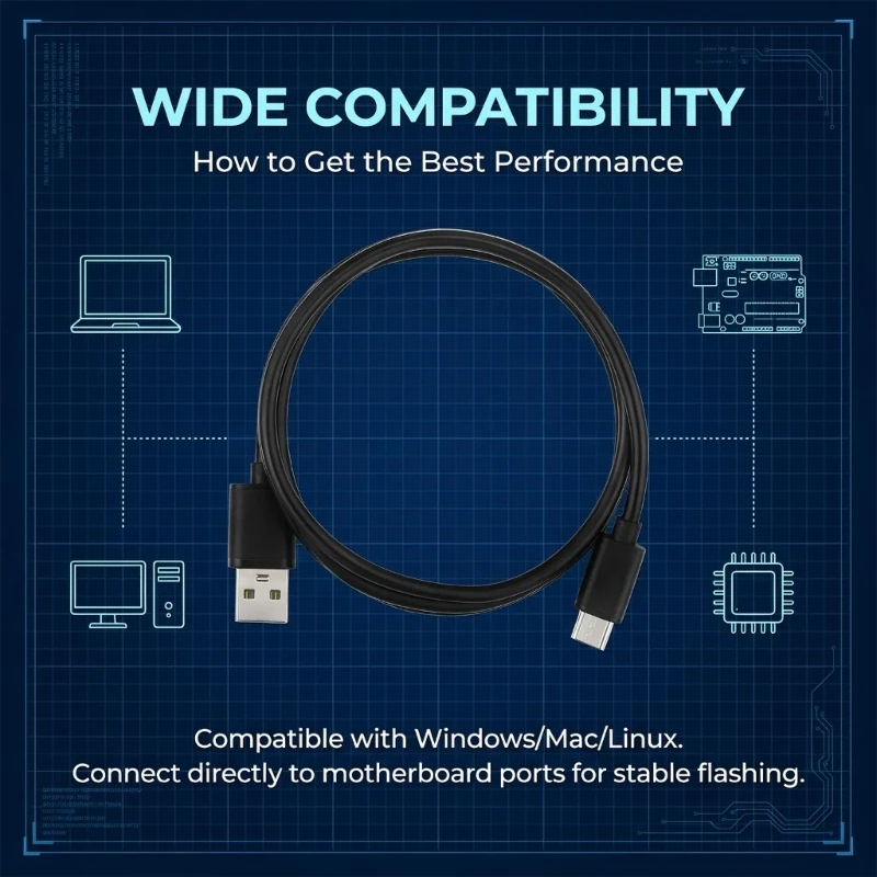 USB C Flash Cable for Repair Technicians, USB A to USB C Stable 1M Data and Power Cord for Flashing Boards and Daily Service
