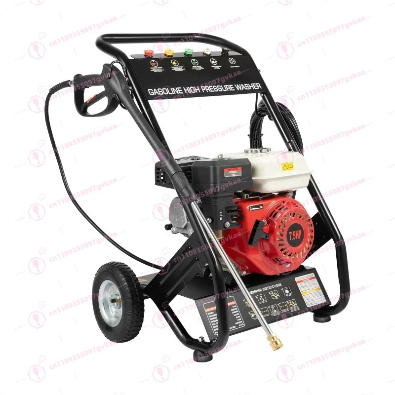 6.5HP Petrol Pressure Washer, High Pressure Jet Washer W/ 8m Hose and 5 Spray Nozzles Portable Power Washer 190 Bar 4.9KW