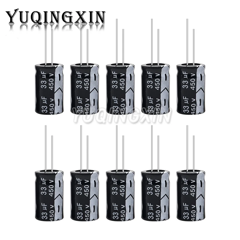 5pcs 450V Aluminum Electrolytic Capacitor 1UF 2.2UF 3.3UF 4.7UF 10UF 22UF 33UF 47UF 68UF 82UF 100UF 150UF 180UF 220UF