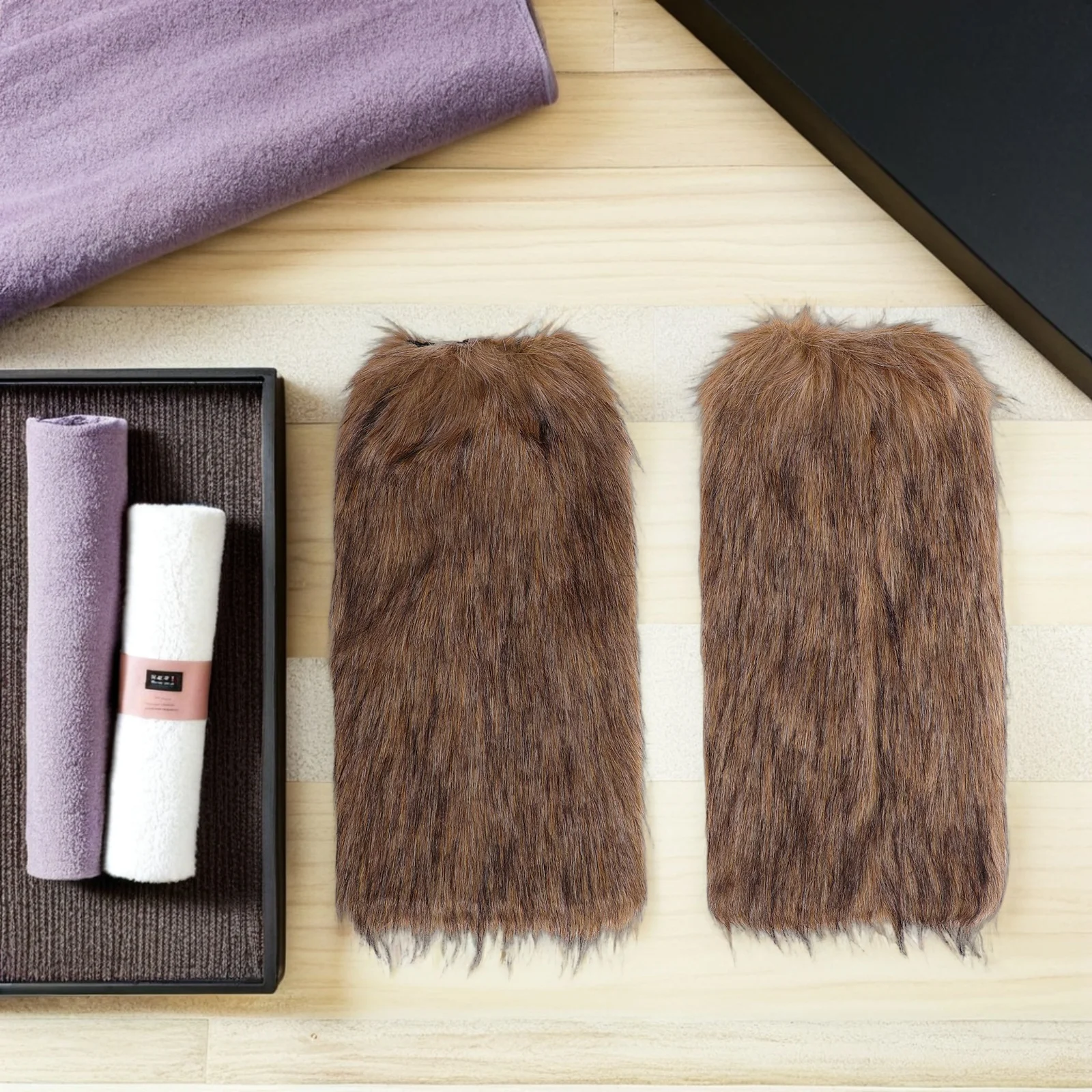 

1 Pair Faux Viking Boots Covers Leg Warmers For Women Costume Boot Cuffs Medieval Cosplay Accessories - Winter Party Leg