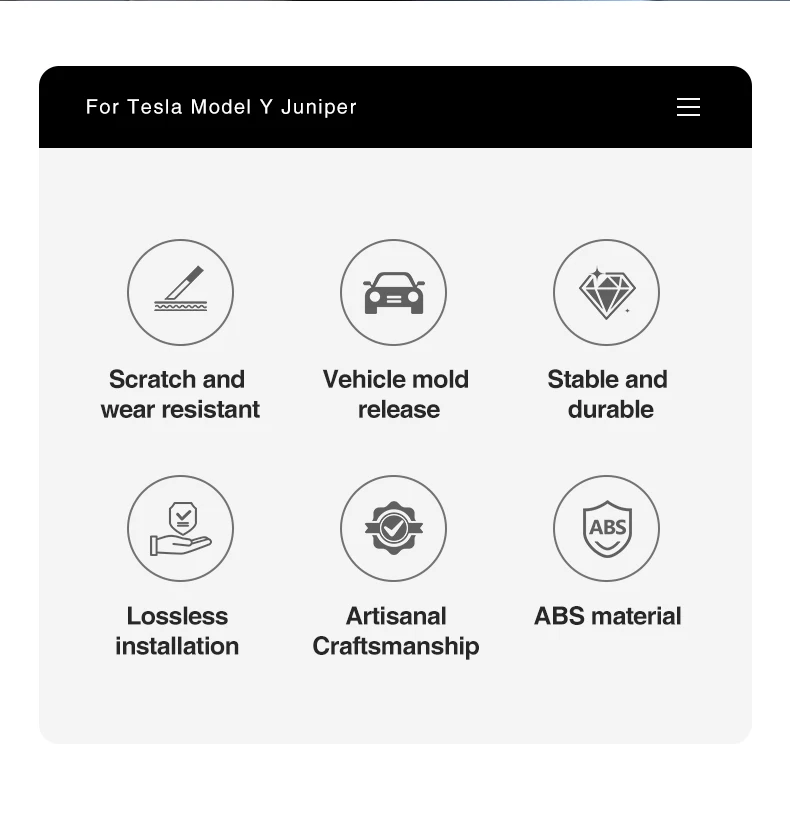 HEENVN Frontscheiben-Ambientebeleuchtungs-Zierleiste für Tesla Model Y 2025 2026 Standard Juniper Model YL Zubehör Auto ABS Dekor – Detail 2