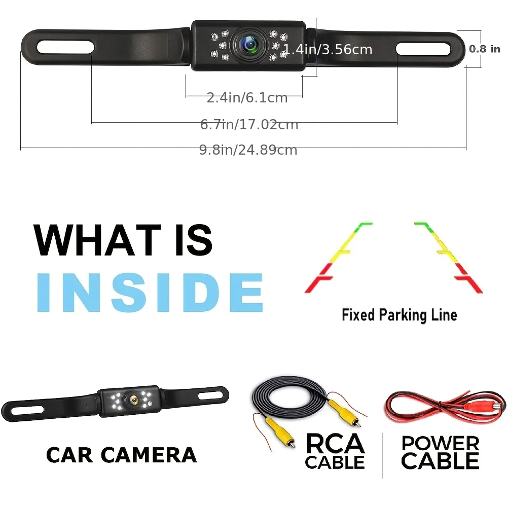 High Definition Backup Camera for Vehicles, Featuring 9 LED Lights, And Designed for Cars, Suvs, Trucks, Rvs, And Pickup Trucks