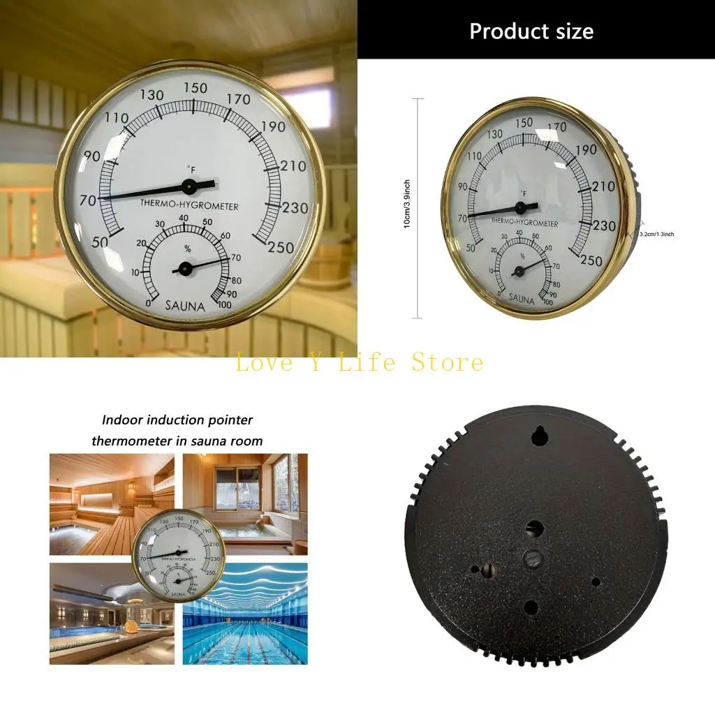 

L74C Accurate Display Thermometers Hygrometer Steam Room Sauna Room Wall Mounted Temperature Humidness Measurement Meter Gauge
