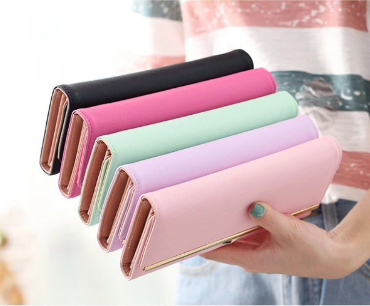 

Новый женский кошелек для женщин, длинные кошельки в корейском стиле, модные минималистичные высококачественные сумки Carteras Para Mujer, женские кошельки