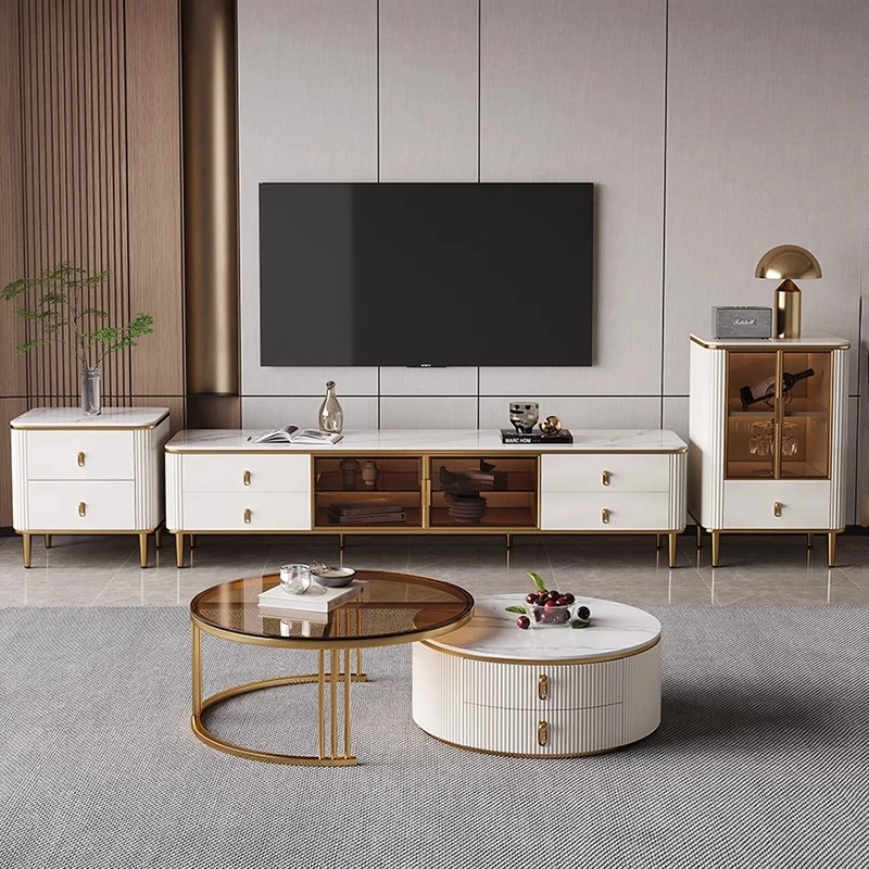 

European Simple Tv Stands Glamour Elegant Modern Storage Living Room Tv Cabinet Nordic Luxury Muebles Televisor Furniture