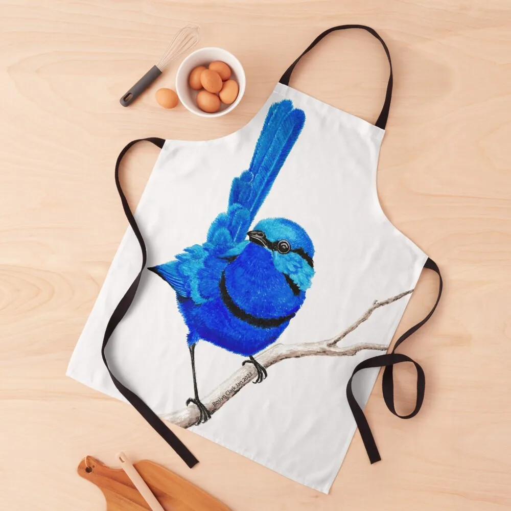 Supurb Blue Fairy Wren by Ros Apron Smock for hairdressing Useful Things For Kitchen Apron