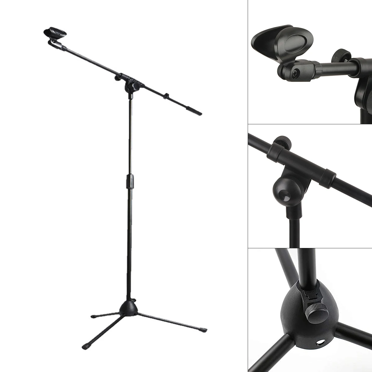 Floor Microphone Tripod Swing Arm Retractabl Metal Microphone Stand Stage Performance Live Microphone Bracket Desktop Mic Tripod