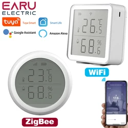 Tuya WiFi Zigbee Smart Temperature and Humidity Sensor Indoor Hygrometer Thermometer with LCD Display Support Alexa Google Home