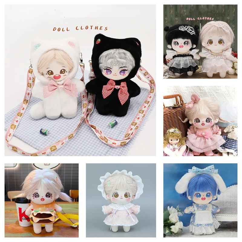 DIY 20cm Doll Toy Clothes White Black 20cm Cotton Doll Takeout Bag Mini Doll Shoes for 20cm Stuffed Dolls Toys