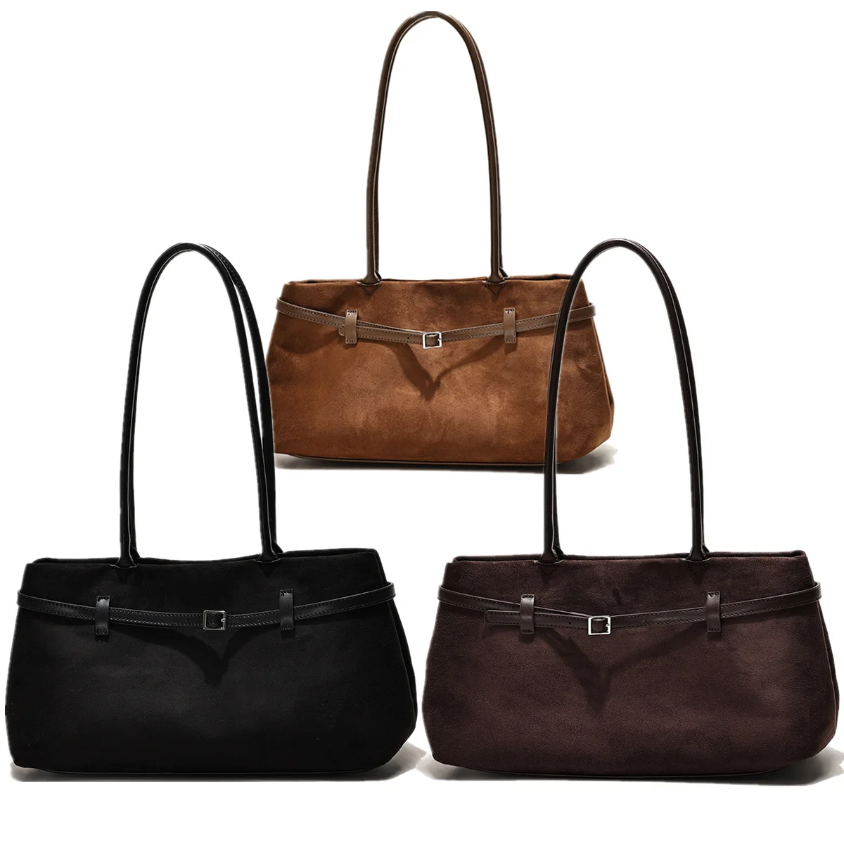 

Dave&Di французская модная женская минималистичная замшевая сумка-тоут женская осенне-зимняя большая вместительная дорожная сумка на одно плечо