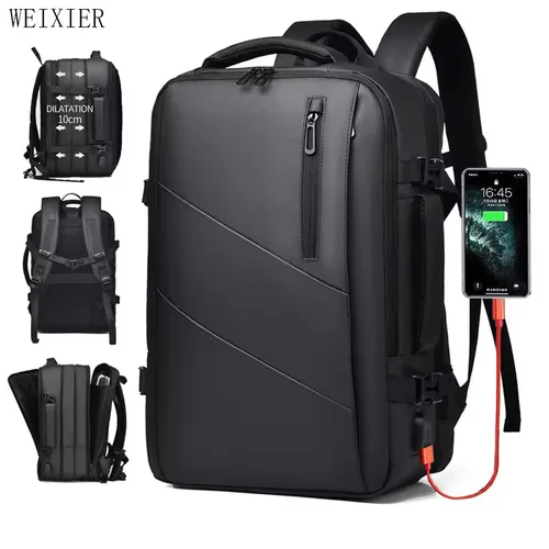 Imagen 1 del producto Weixier, mochila de alta gama para hombre de gran capacidad de 16 pulgadas, bolso para ordenador, bolso de negocios de alta gama, mochila expandible, USB de bruja