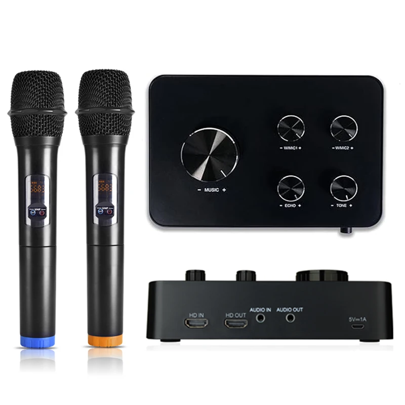 

Karaoke Mixer Echo Tone Uhf Handheld Wireless Microphone Receiver Smart TV Amplifier PC Projector Home KTV System Karaoke Mixer