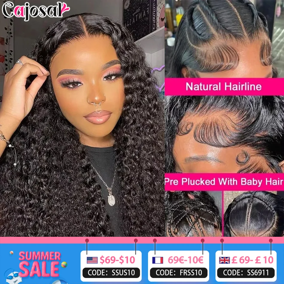 

200% 5x7 Glueless 36inch13x4/13x6 Hd Lace Frontal Deep Wave Wigs Kinky Curly Preplucked Water Jerry Remy Human Hair Wear To Go