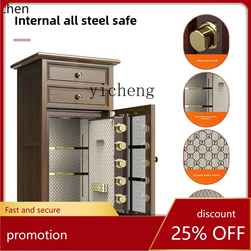 

HXL American Country Solid Wood Safe Household Invisible Anti-theft Living Room Bedroom Display Storage Safe